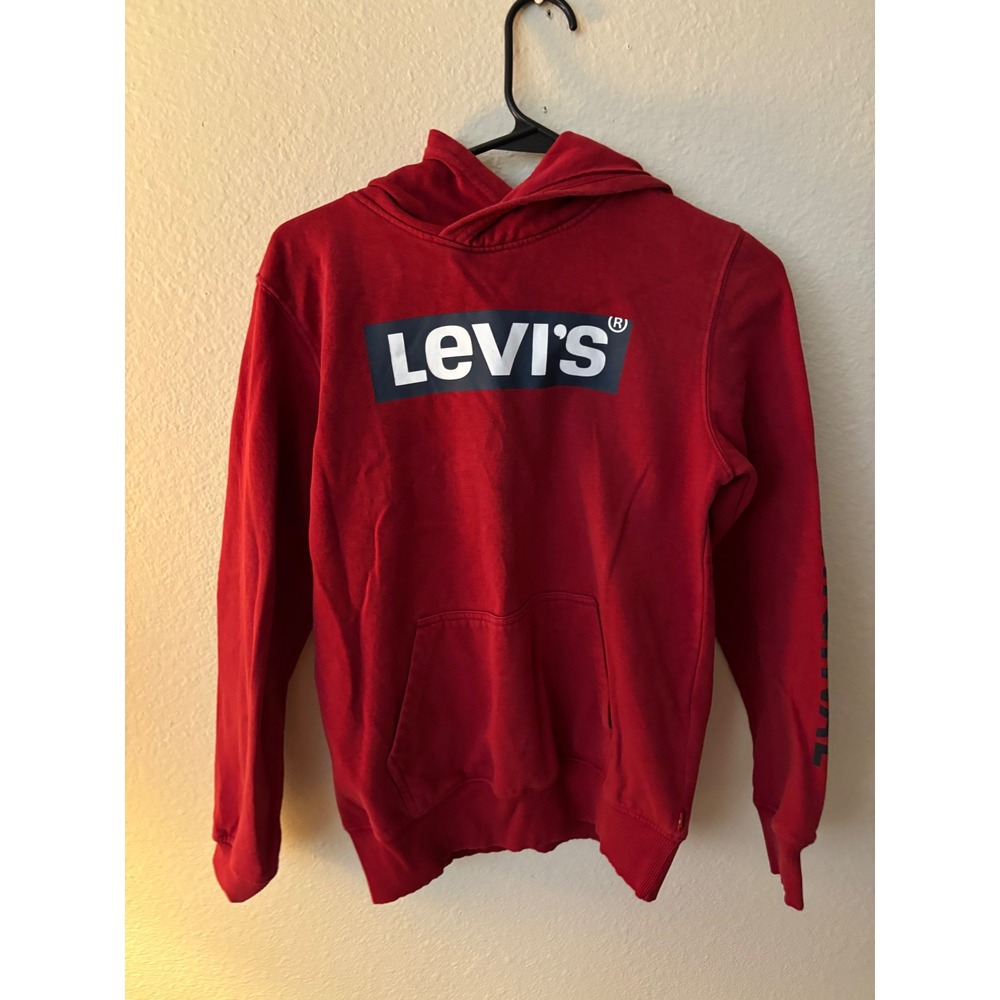 Levis Boys Red Graphic Logo Pullover Hoodie Sweatshirt Size L 12-13 Years
A1166